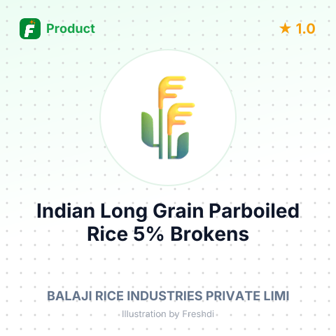 Indian Long Grain Parboiled Rice 5% Brokens – summary card, no photo uploaded yet