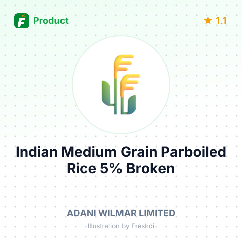 Indian Medium Grain Parboiled Rice 5% Broken – summary card, no photo uploaded yet