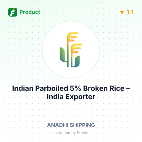 Indian Parboiled 5% Broken Rice – summary card, no photo uploaded yet