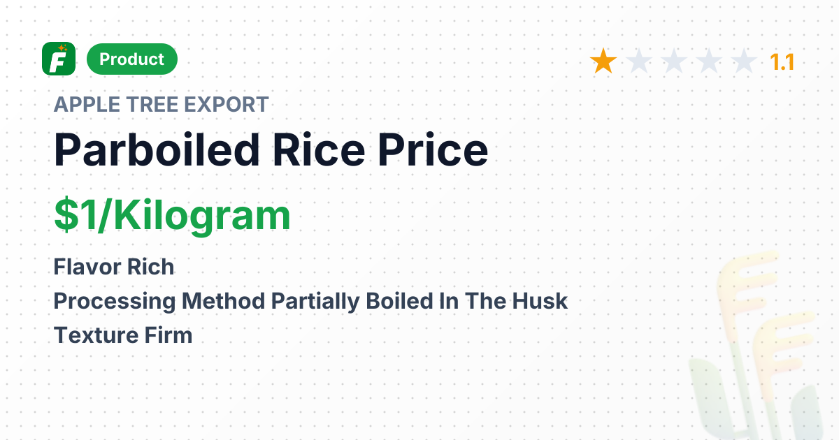 Indian Parboiled Rice – product summary card, no photo uploaded yet