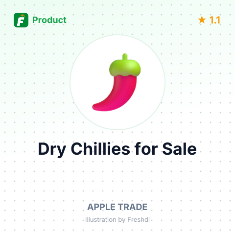 Indian Red Dry Chillies Teja Stemless – summary card, no photo uploaded yet