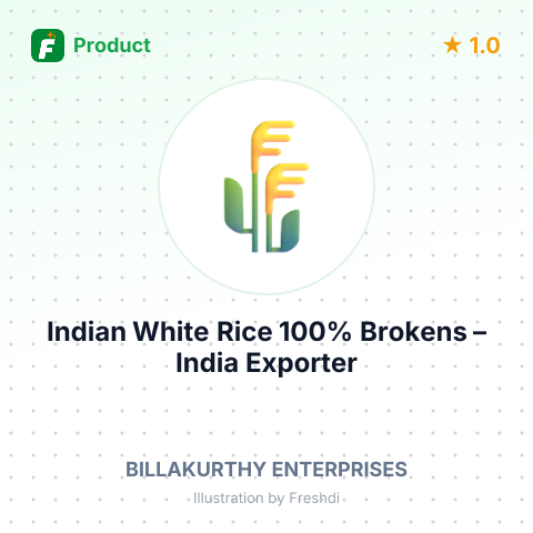 Indian White Rice 100% Brokens – summary card, no photo uploaded yet