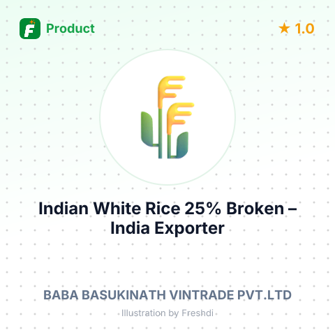 Indian White Rice 25% Broken (Non Basmati) – summary card, no photo uploaded yet