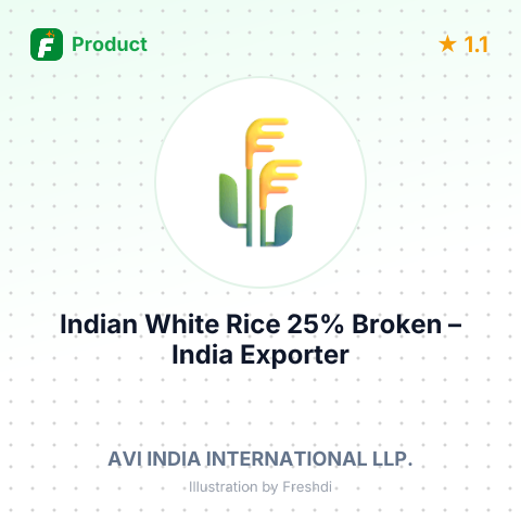 Indian White Rice 25% Broken (Silky Sortexed) – product summary card, no photo uploaded yet