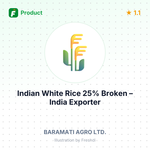 Indian White Rice 25% Broken – summary card, no photo uploaded yet