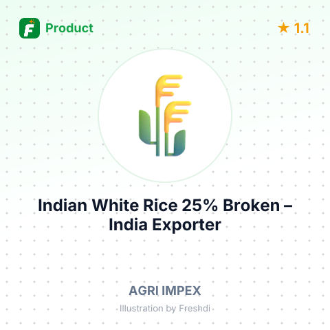 Indian White Rice 25% Broken – summary card, no photo uploaded yet