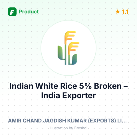 Indian White Rice 5% Broken – summary card, no photo uploaded yet