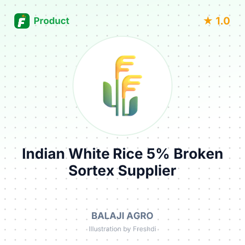 Indian White Rice 5% Broken Sortex – summary card, no photo uploaded yet