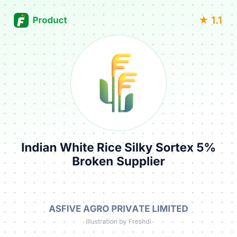 Indian White Rice Silky Sortex 5% Broken – summary card, no photo uploaded yet