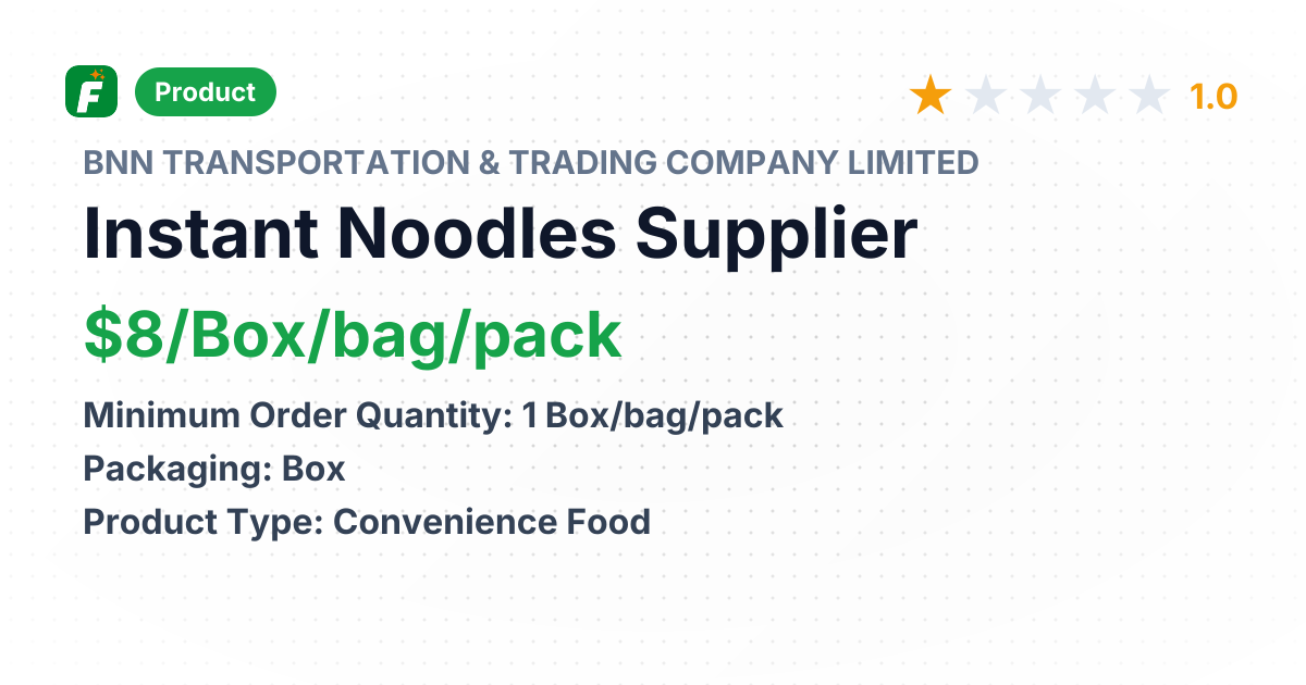 Instant Noodles – product summary card, no photo uploaded yet
