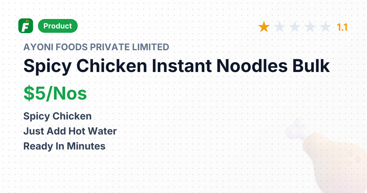 Instant Noodles - Spicy Chicken Flavor – product summary card, no photo uploaded yet