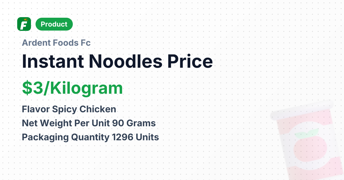 Instant Noodles with Spicy Chicken Flavor – product summary card, no photo uploaded yet