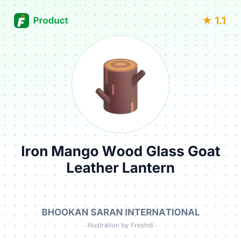 Iron Mango Wood Glass Goat Leather Lantern – summary card, no photo uploaded yet