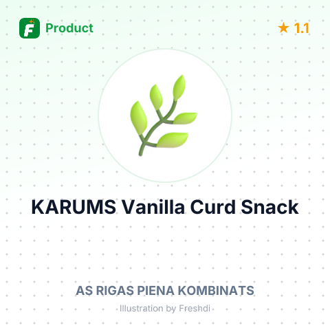 KARUMS Vanilla Curd Snack – summary card, no photo uploaded yet