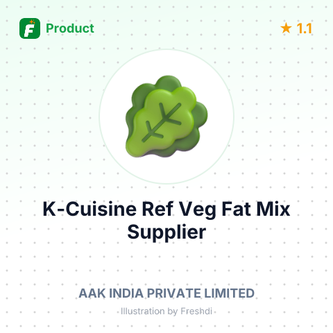 K-Cuisine Ref Veg Fat Mix – summary card, no photo uploaded yet