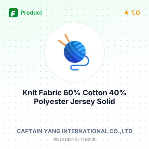 Knit Fabric 60% Cotton 40% Polyester Jersey Solid – summary card, no photo uploaded yet
