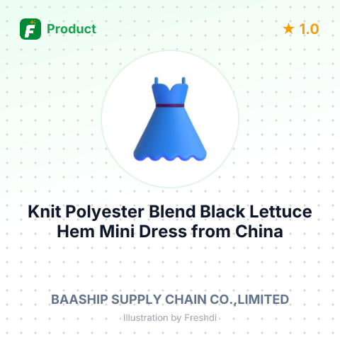 Knit Polyester Blend Black Lettuce Hem Mini Dress – summary card, no photo uploaded yet