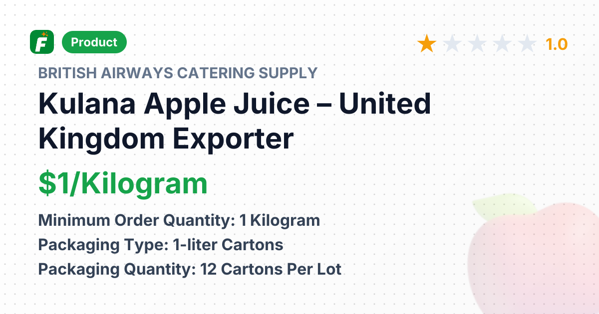 Kulana Apple Juice – United Kingdom Exporter | Freshdi
