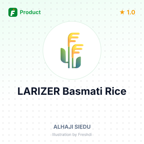 LARIZER Basmati Rice – product summary card, no photo uploaded yet