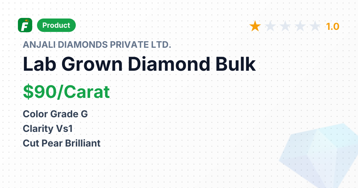Lab Grown Pear Brilliant G VS1 – product summary card, no photo uploaded yet