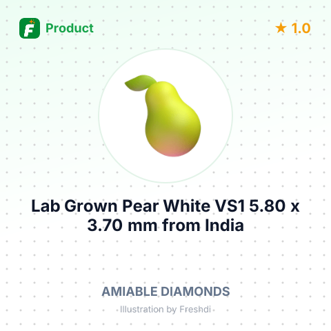 Lab Grown Pear White VS1 5.80 x 3.70 mm – summary card, no photo uploaded yet