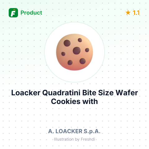 Loacker Quadratini Bite Size Wafer Cookies with Hazelnut Cream – summary card, no photo uploaded yet