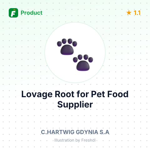 Lovage Root for Pet Food – summary card, no photo uploaded yet