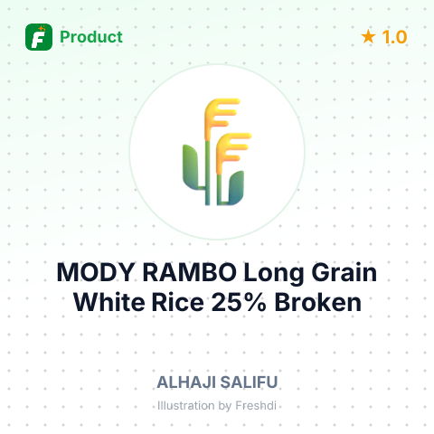 MODY RAMBO Long Grain White Rice 25% Broken – summary card, no photo uploaded yet