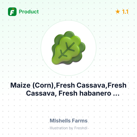 Maize (Corn),Fresh Cassava,Fresh Cassava, Fresh habanero Pepper,Fresh Okra – summary card, no photo uploaded yet