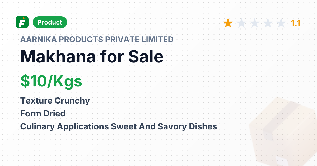Makhana – product summary card, no photo uploaded yet