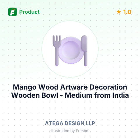 Mango Wood Artware Decoration Wooden Bowl - Medium – summary card, no photo uploaded yet