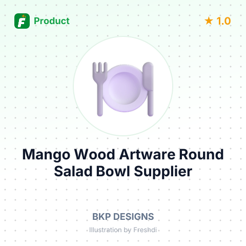 Mango Wood Artware Round Salad Bowl – summary card, no photo uploaded yet