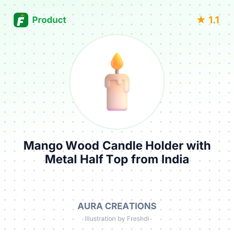 Mango Wood Candle Holder with Metal Half Top – summary card, no photo uploaded yet