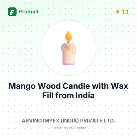 Mango Wood Candle with Wax Fill – summary card, no photo uploaded yet