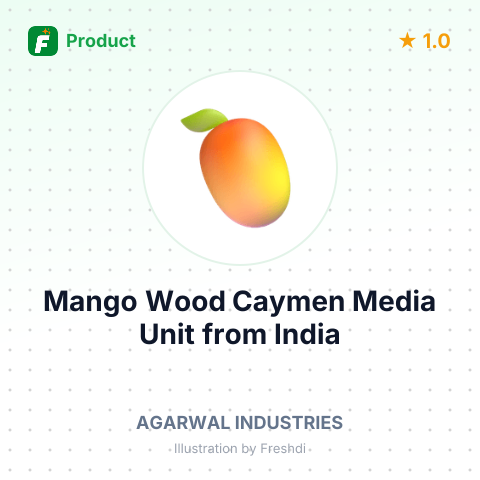 Mango Wood Caymen Media Unit – summary card, no photo uploaded yet