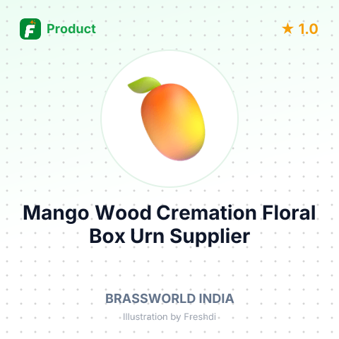 Mango Wood Cremation Floral Box Urn – summary card, no photo uploaded yet