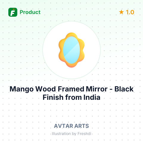 Mango Wood Framed Mirror - Black Finish – summary card, no photo uploaded yet