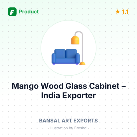 Mango Wood Glass Cabinet – summary card, no photo uploaded yet