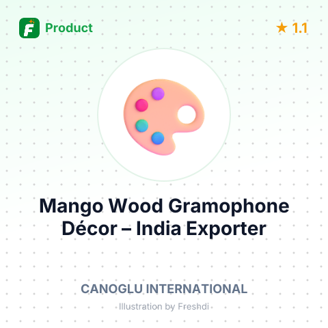 Mango Wood Gramophone Décor – product summary card, no photo uploaded yet