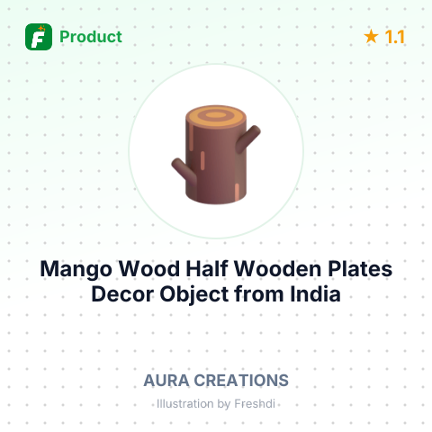Mango Wood Half Wooden Plates Decor Object – summary card, no photo uploaded yet