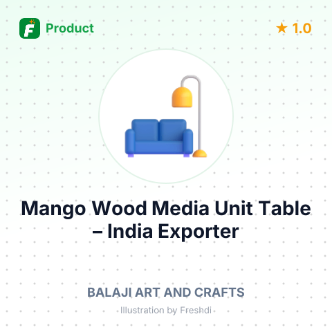 Mango Wood Media Unit Table – summary card, no photo uploaded yet