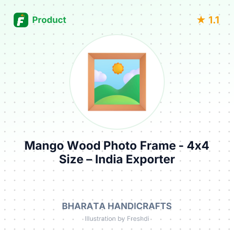 Mango Wood Photo Frame - 4x4 Size – summary card, no photo uploaded yet