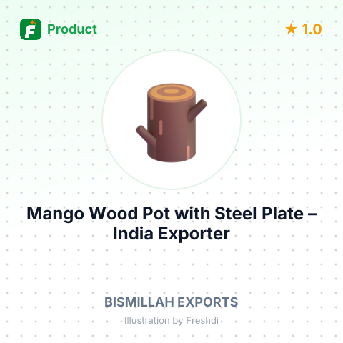 Mango Wood Pot with Steel Plate – summary card, no photo uploaded yet