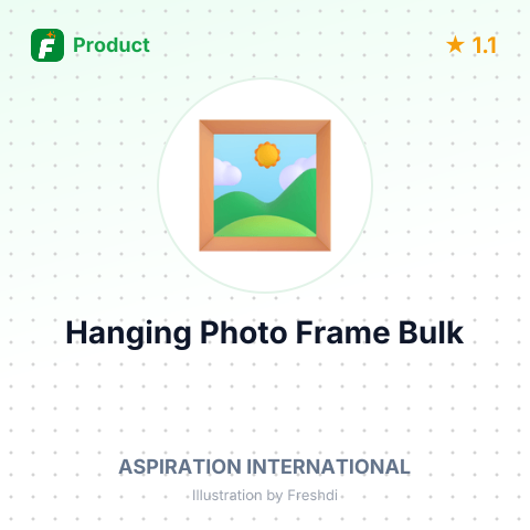 Mango Wood Screen Printed Hanging Photo Frame – summary card, no photo uploaded yet
