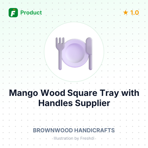 Mango Wood Square Tray with Handles – summary card, no photo uploaded yet