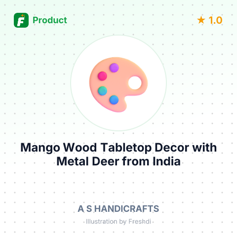 Mango Wood Tabletop Decor with Metal Deer – summary card, no photo uploaded yet
