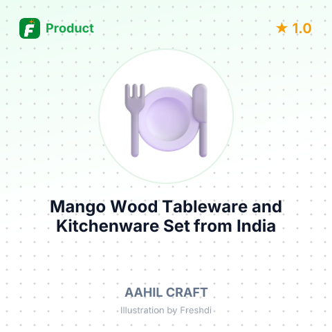 Mango Wood Tableware and Kitchenware Set – summary card, no photo uploaded yet