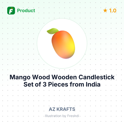 Mango Wood Wooden Candlestick Set of 3 Pieces – summary card, no photo uploaded yet