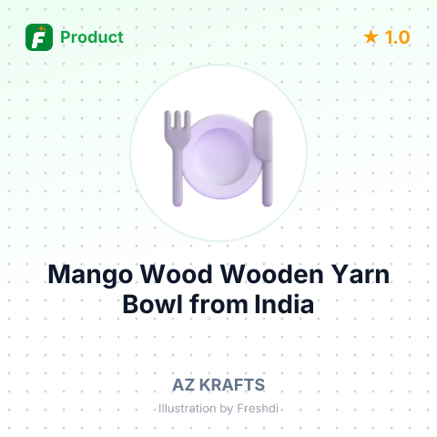 Mango Wood Wooden Yarn Bowl – summary card, no photo uploaded yet