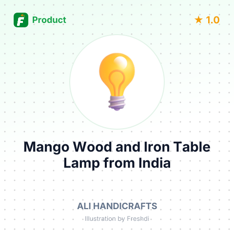 Mango Wood and Iron Table Lamp – summary card, no photo uploaded yet